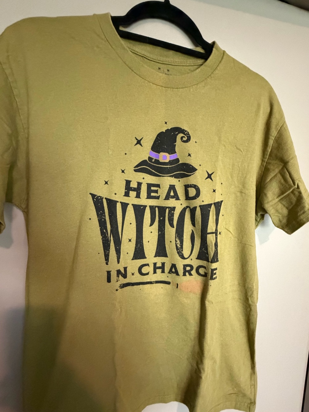 Head Witch In Charge Graphic Tee - Olive Green